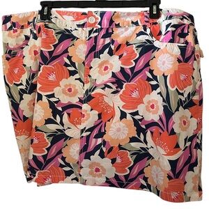 St. John's Bay Floral Women's Skort - Orange, Pink, Size 24W